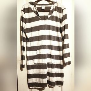 Gray and white dress